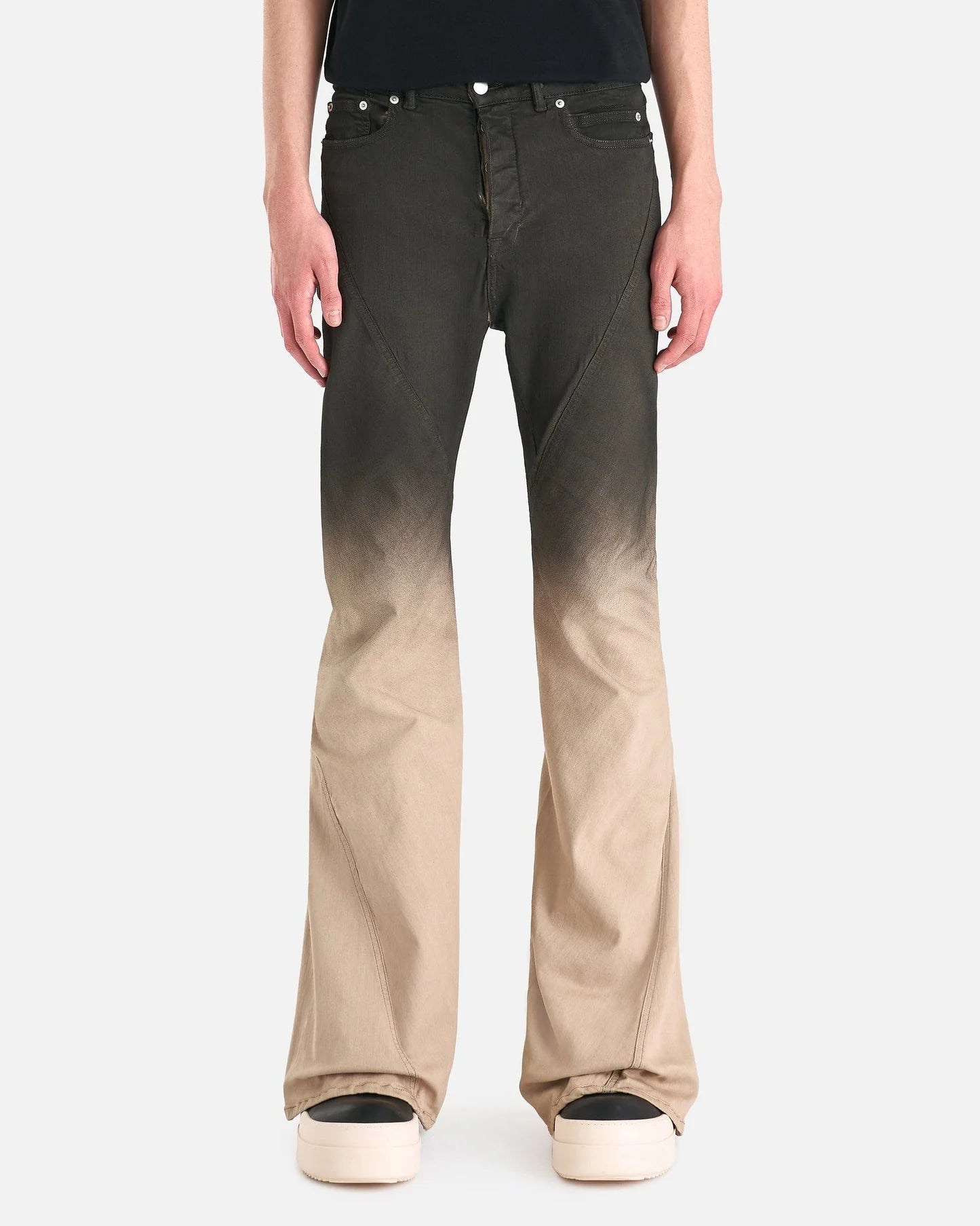 Retro Black/Grey Gradient Ribbon Jeans