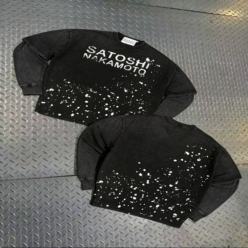 SATOSHI NAKAMOTO long-sleeved T shirt