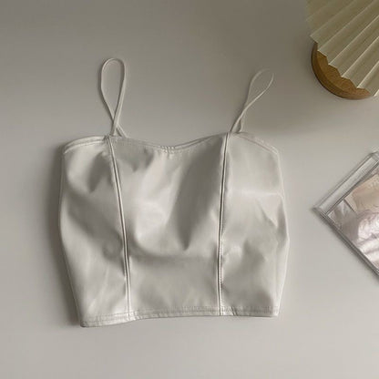 PU leather tank top
