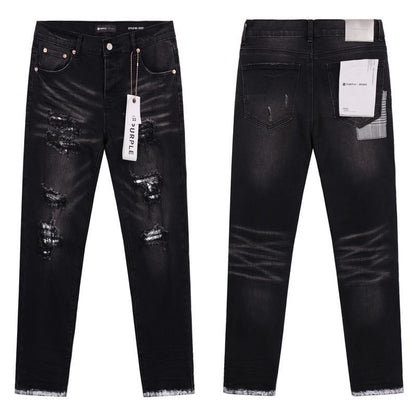 Purple Brand low-rise slim-fit washed denim jeans