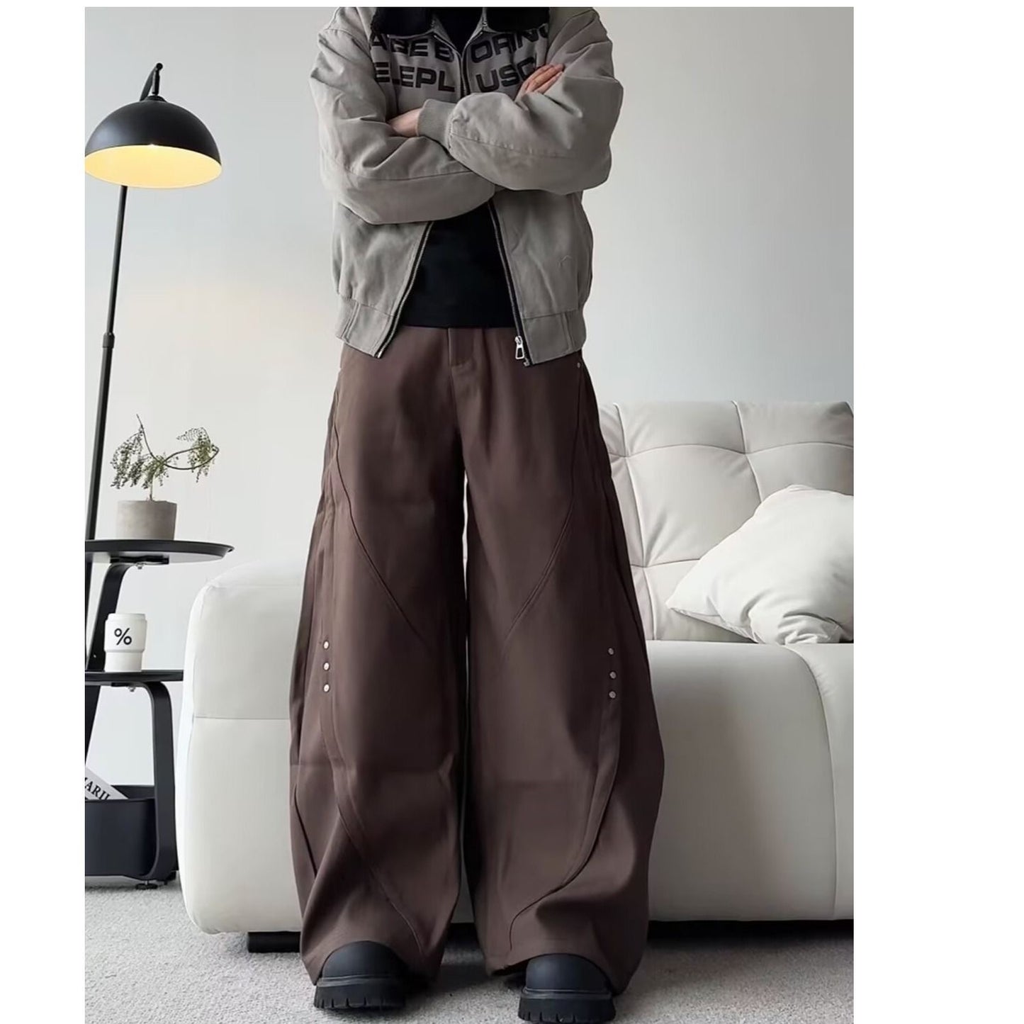 Studded Curved Trousers