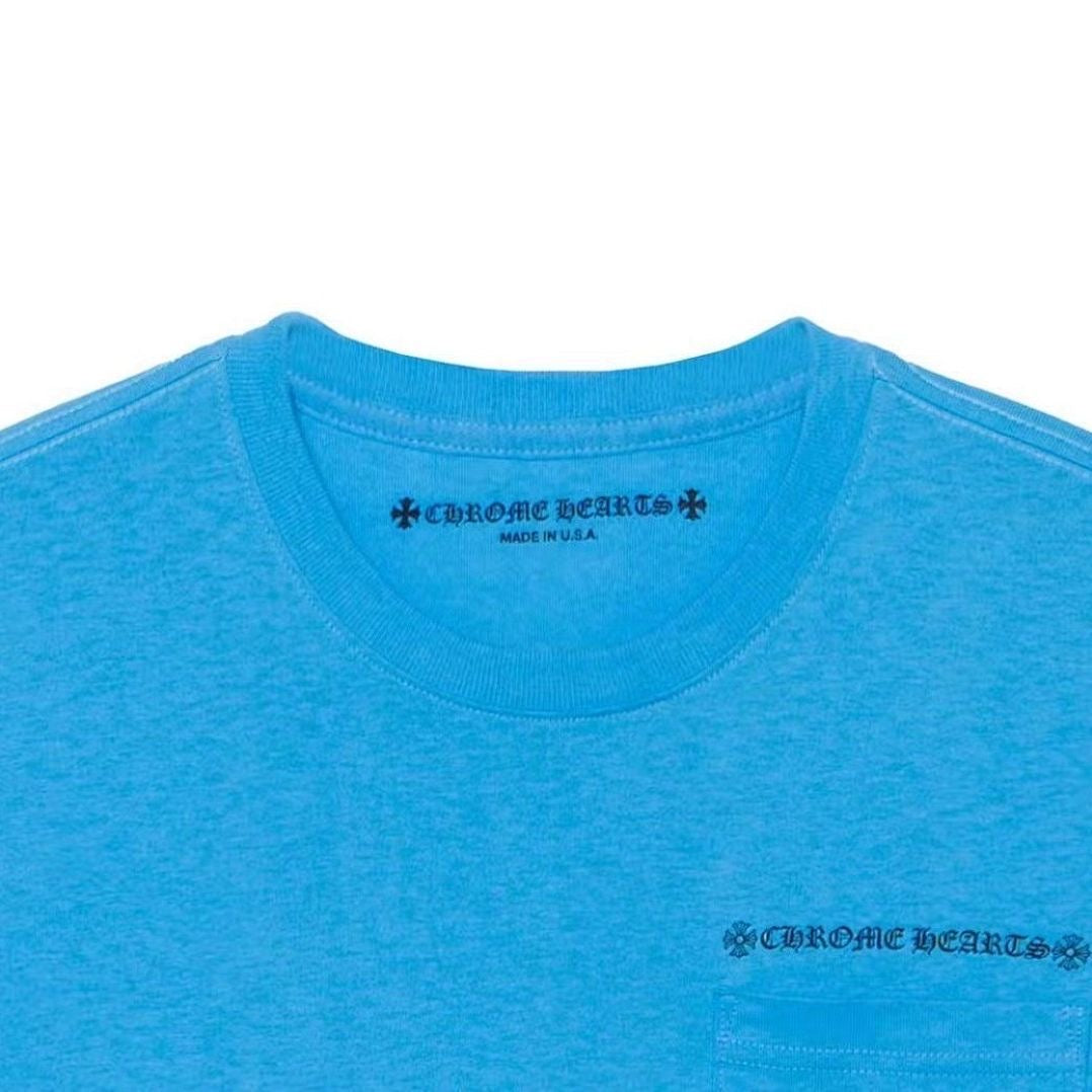 CH Blue English Graffiti fashion print T-shirt