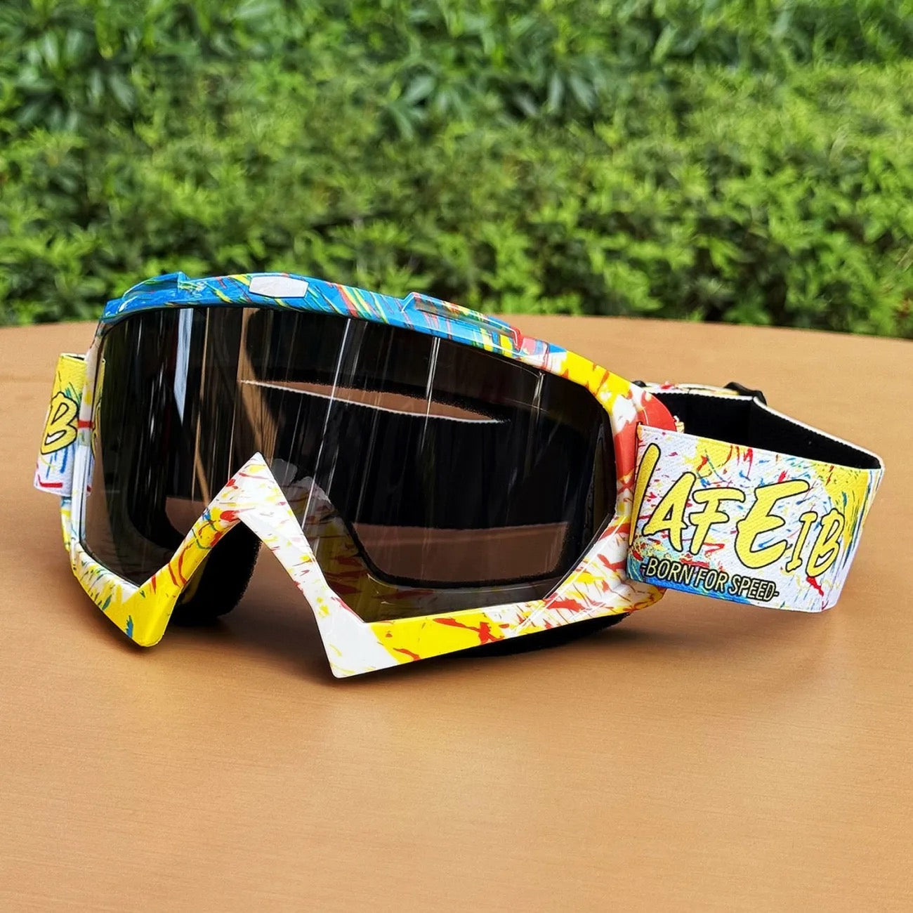 Graffiti goggles for motorcycles,