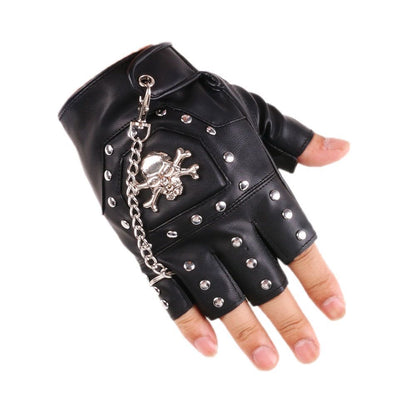 Half-finger leather gloves