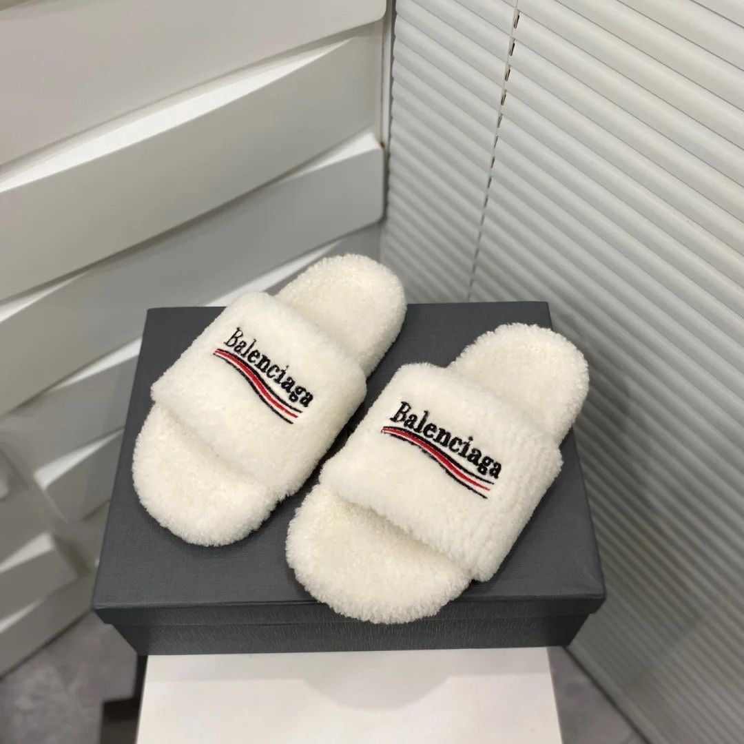 Paris Balen Summer Flat Suede Slippers