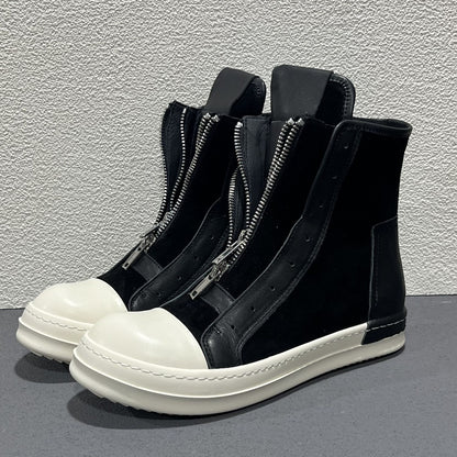 RO High top thick sole and dual zippers sneaker