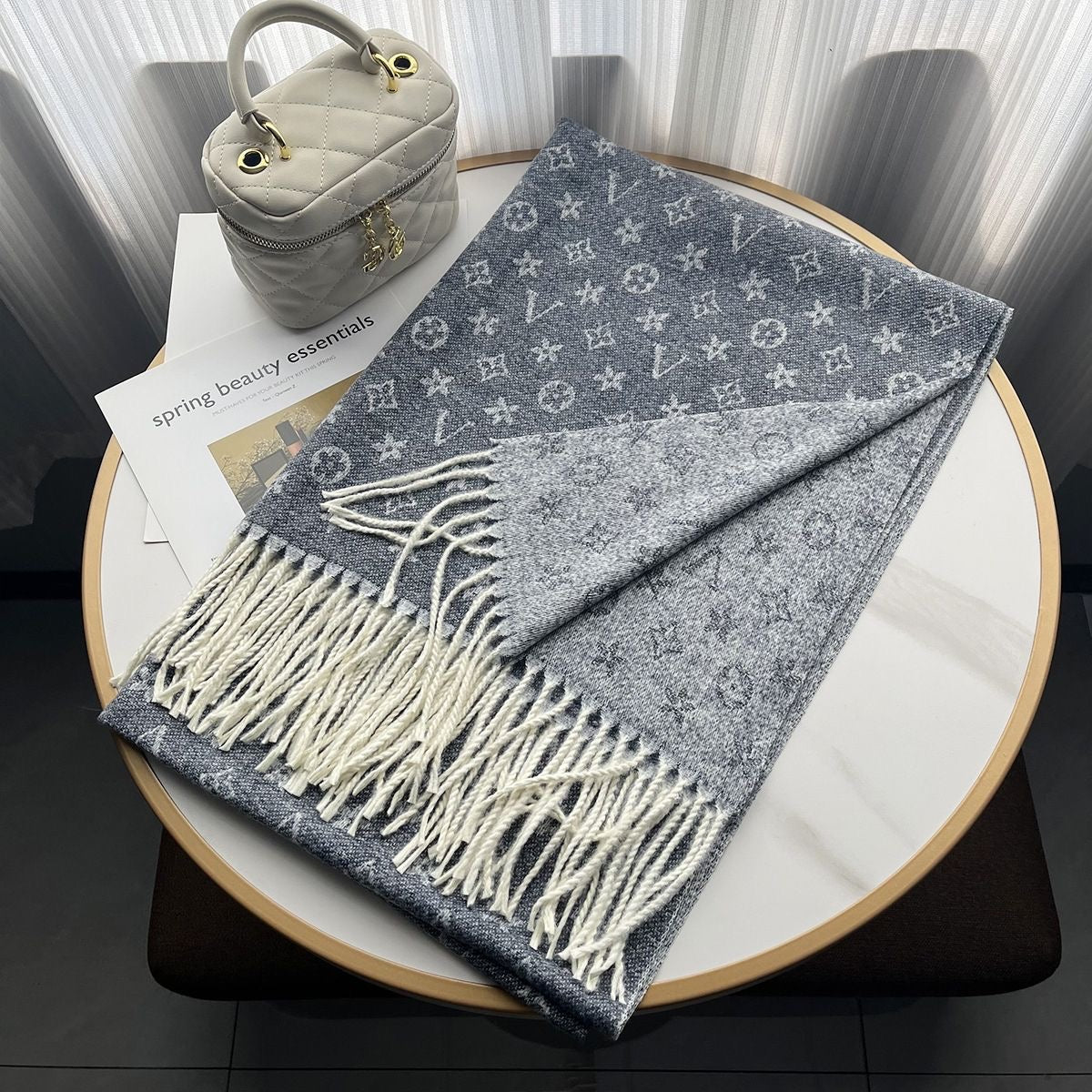 Double-sided faux cashmere scarf