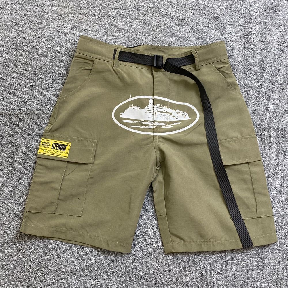 Corteiz Demon Island cruise-printed American streetwear shorts