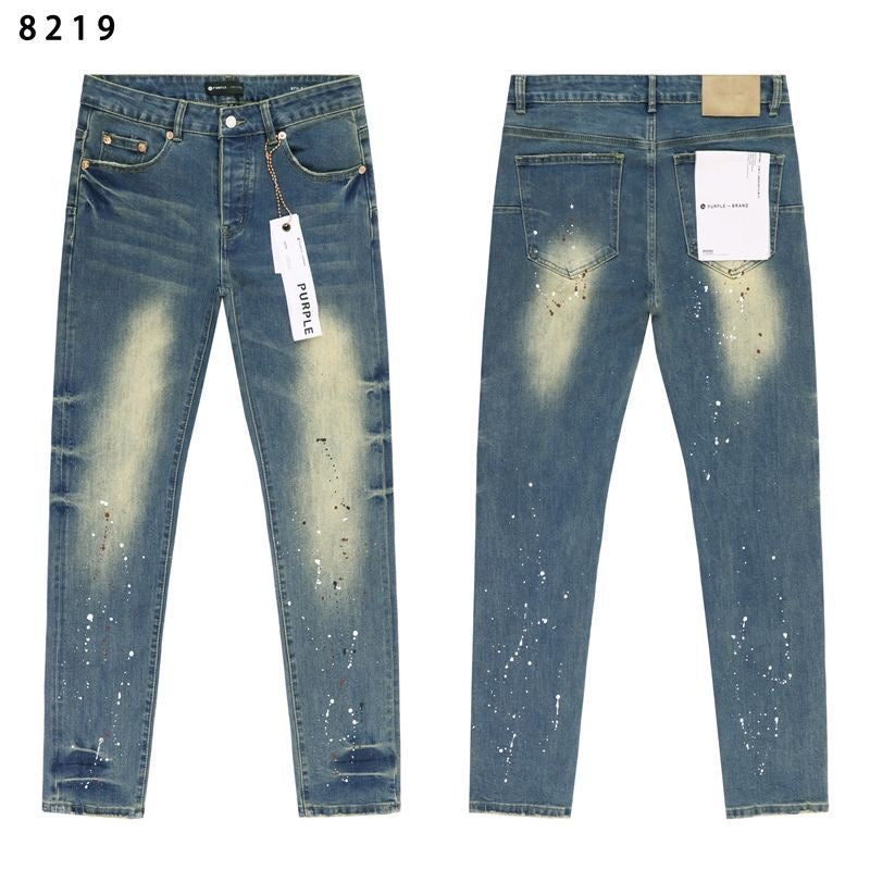 Purple Brand low-rise slim-fit washed denim jeans