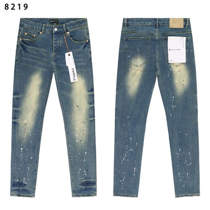 Purple Brand low-rise slim-fit washed denim jeans