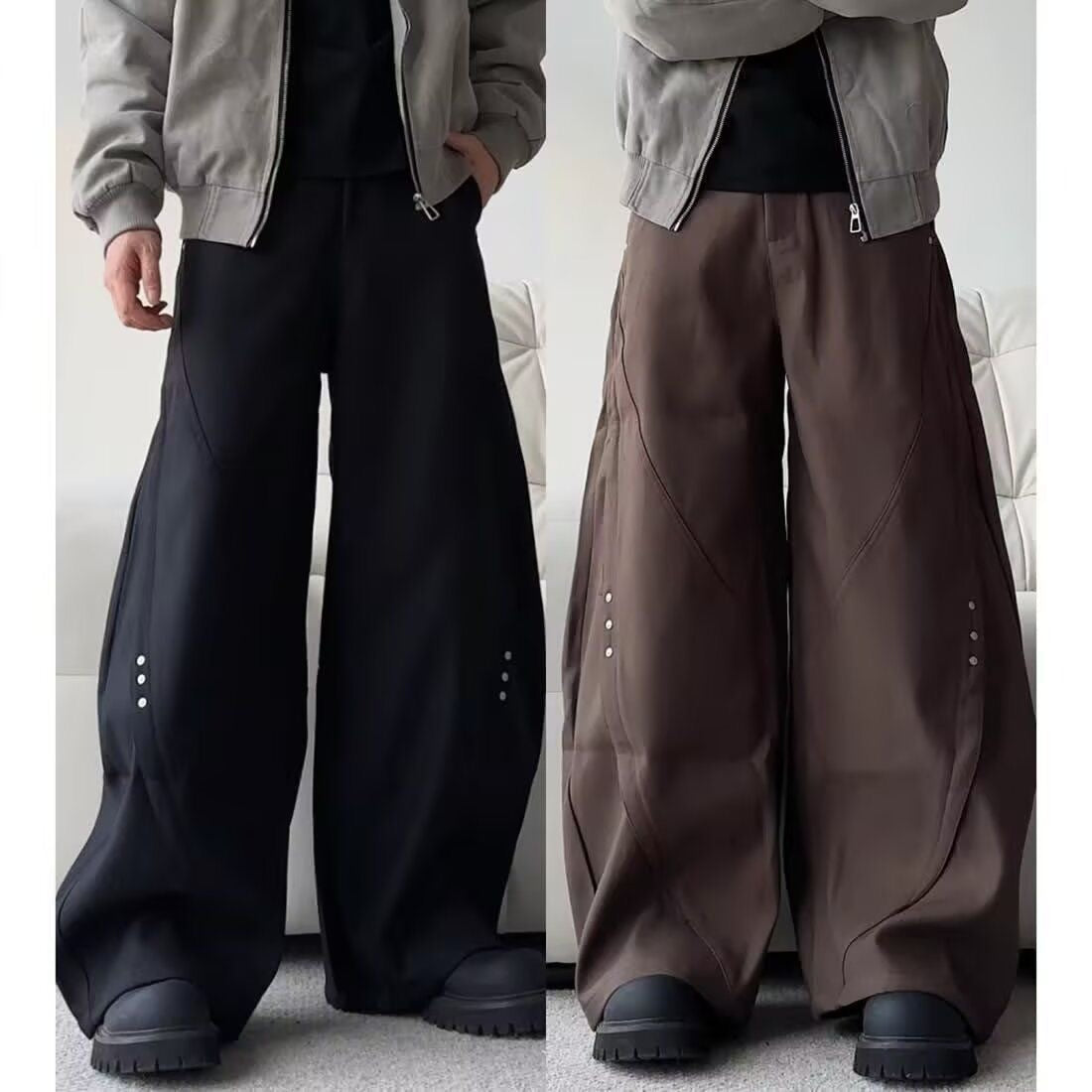 Studded Curved Trousers
