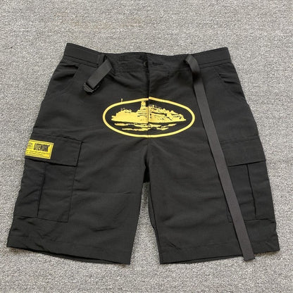 Corteiz Demon Island cruise-printed American streetwear shorts
