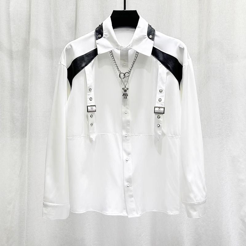 Niche New Design Patchwork Long-Sleeve Shirt