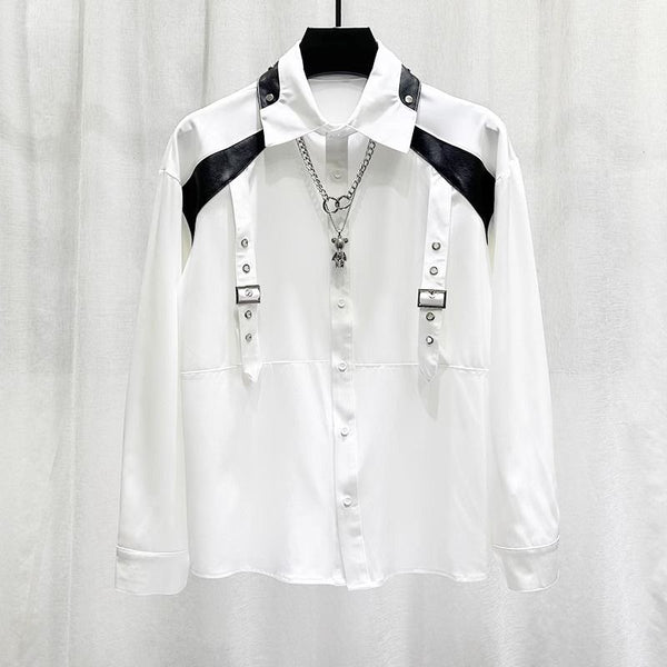 Niche New Design Patchwork Long-Sleeve Shirt