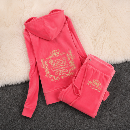 Velvet Casual Sports Yoga Women's Spring Suit