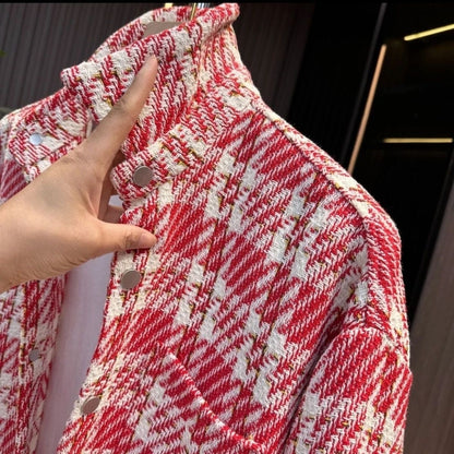 Men's Retro Swallowtail Chanel-Style Woven Shirt