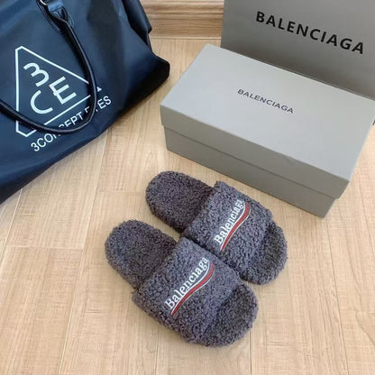 Paris Balen Summer Flat Suede Slippers
