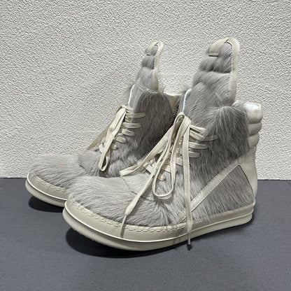 RO High-Top Inverted Triangle Thick Sole and horsehair Sneaker