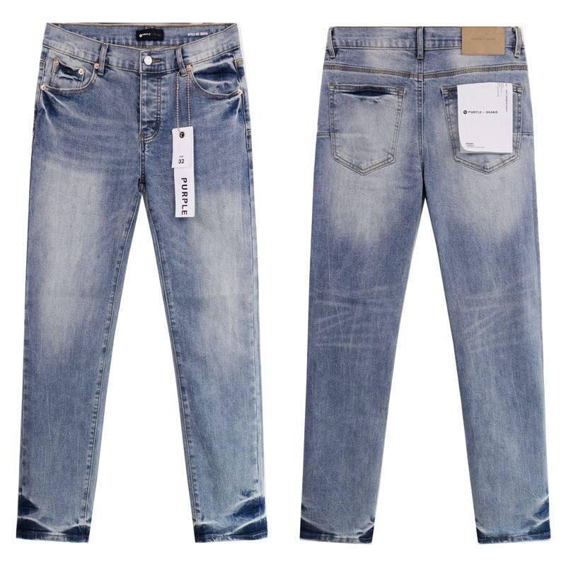 Purple Brand low-rise slim-fit washed denim jeans