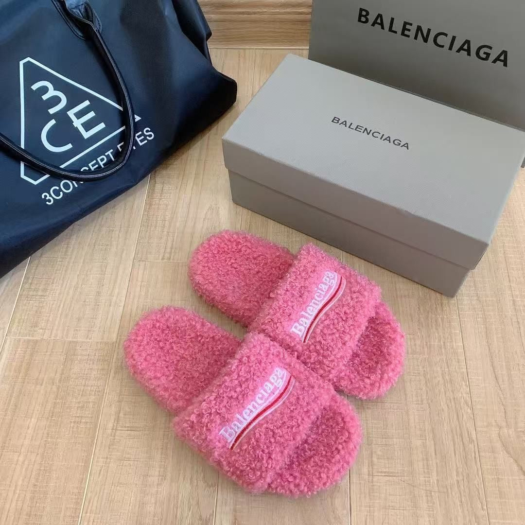Paris Balen Summer Flat Suede Slippers