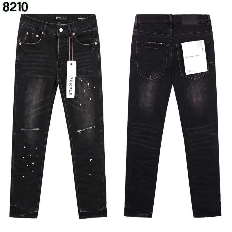 Purple Brand low-rise slim-fit washed denim jeans