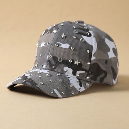 Camouflage Rhinestone Baseball Cap