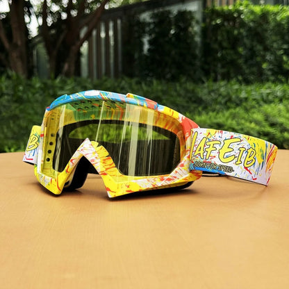 Graffiti goggles for motorcycles,