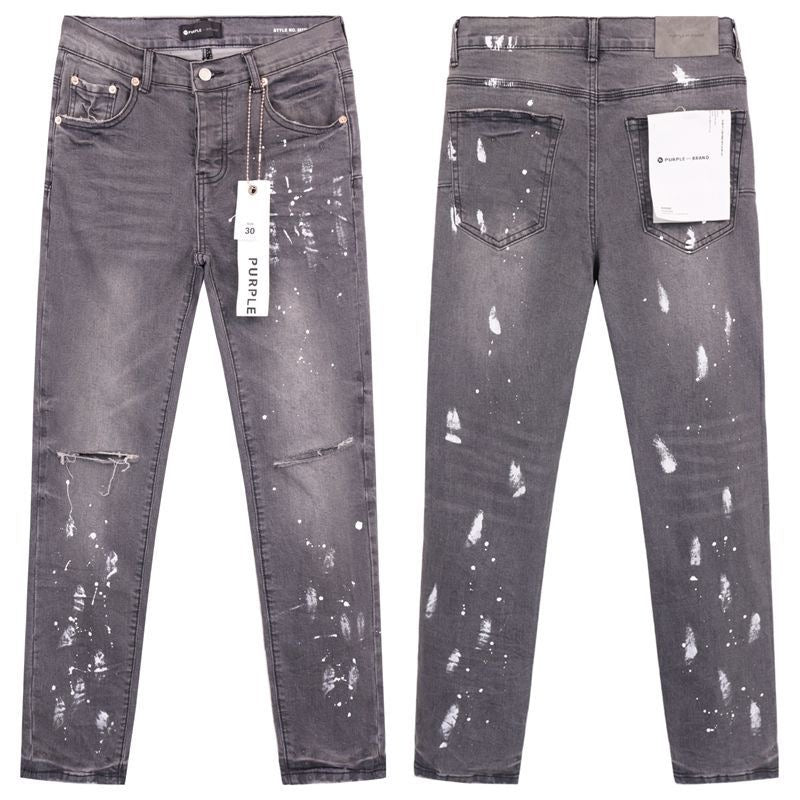 Purple Brand low-rise slim-fit washed denim jeans