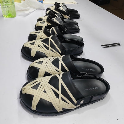 RO Crazy Lace-Up Head-Wrapping Slippers