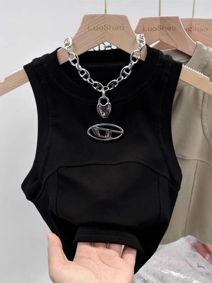 Slim-fit cropped tank top