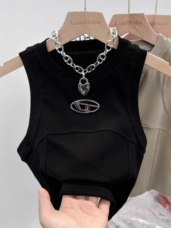 Slim-fit cropped tank top