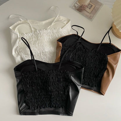 PU leather tank top