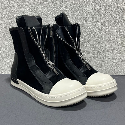 RO High top thick sole and dual zippers sneaker