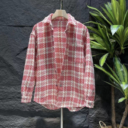 Men's Retro Swallowtail Chanel-Style Woven Shirt