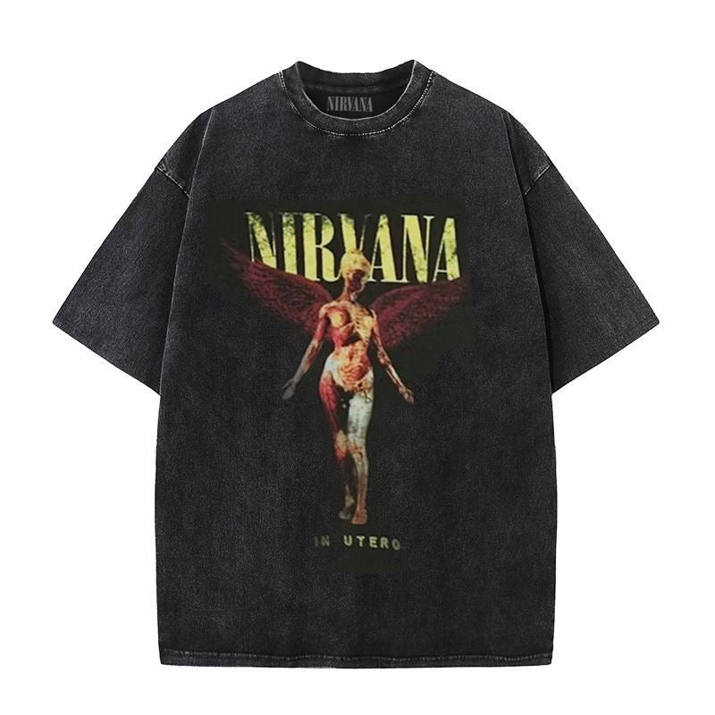 street vintage American retro washed distressed t-shirt