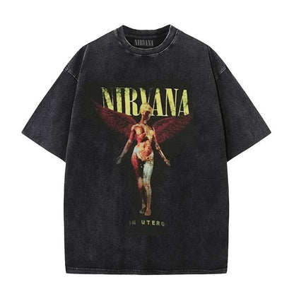 street vintage American retro washed distressed t-shirt