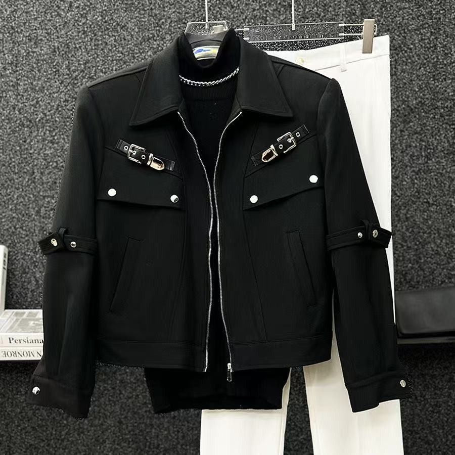 Niche Metal Deconstructed Padded Shoulder Jacket