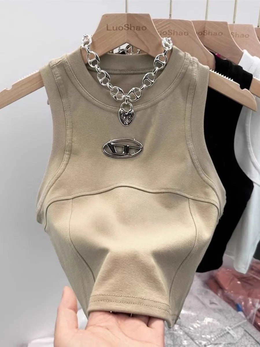 Slim-fit cropped tank top