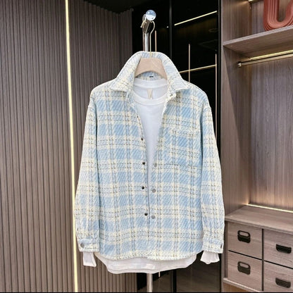 Men's Retro Swallowtail Chanel-Style Woven Shirt