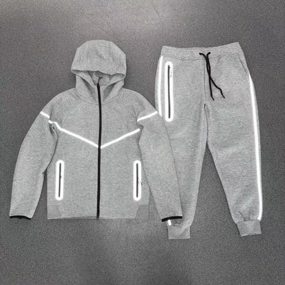 cross-border trade reflective strip hooded suit