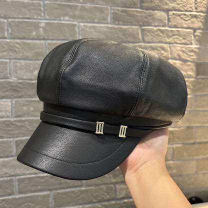 Female Vintage leather cap