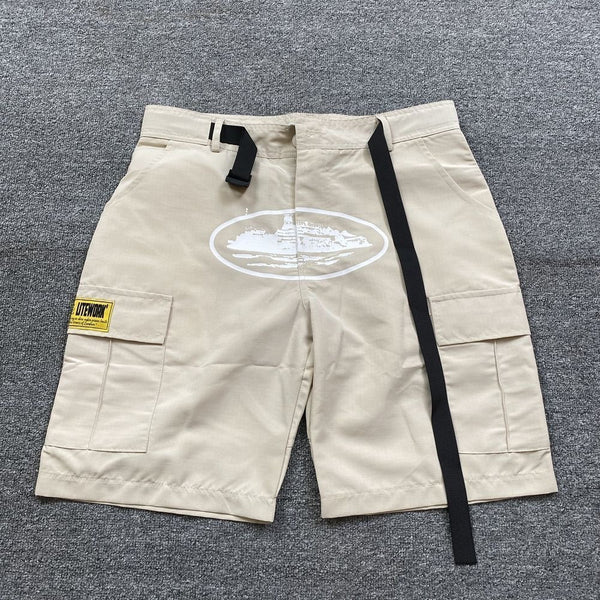 Corteiz Demon Island cruise-printed American streetwear shorts