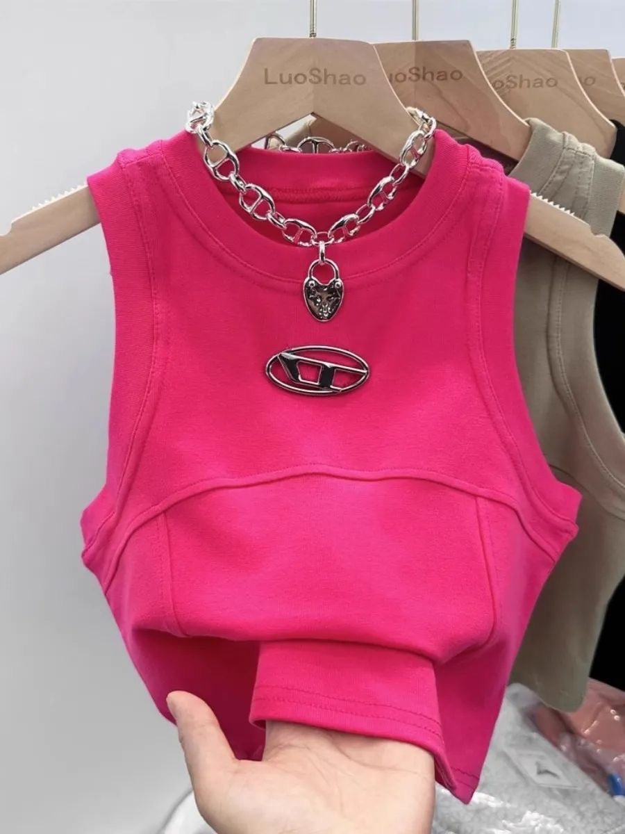Slim-fit cropped tank top
