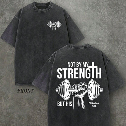 Vintage distressed cross-themed T-shirt
