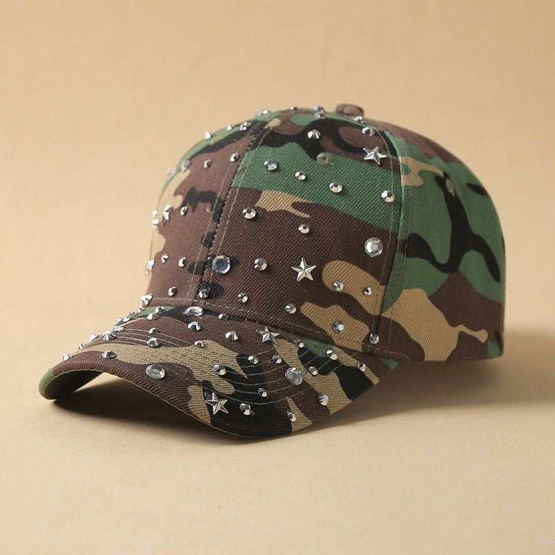 Camouflage Rhinestone Baseball Cap