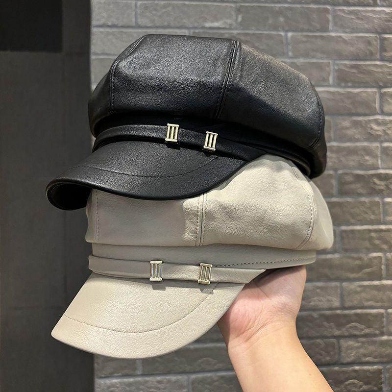 Female Vintage leather cap