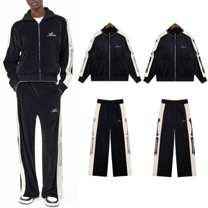 classic skeleton embroidered logo suit
