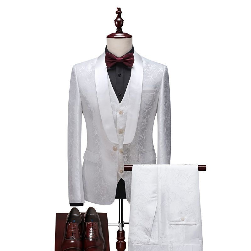 Plus-size men's printed suit set