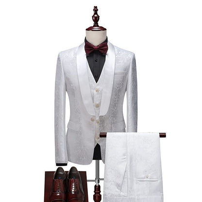 Plus-size men's printed suit set
