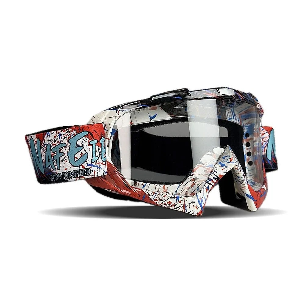 Graffiti goggles for motorcycles,